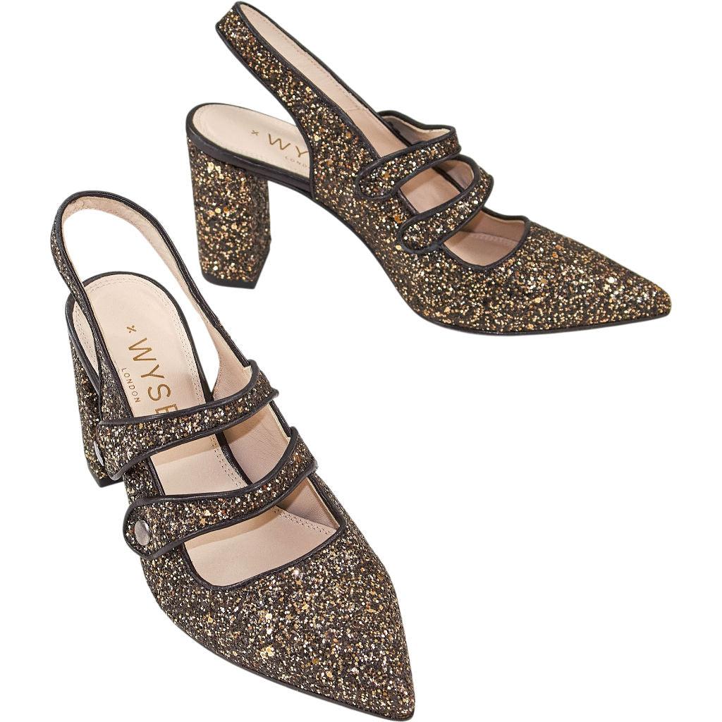 WYSE Glitter Strappy Heels