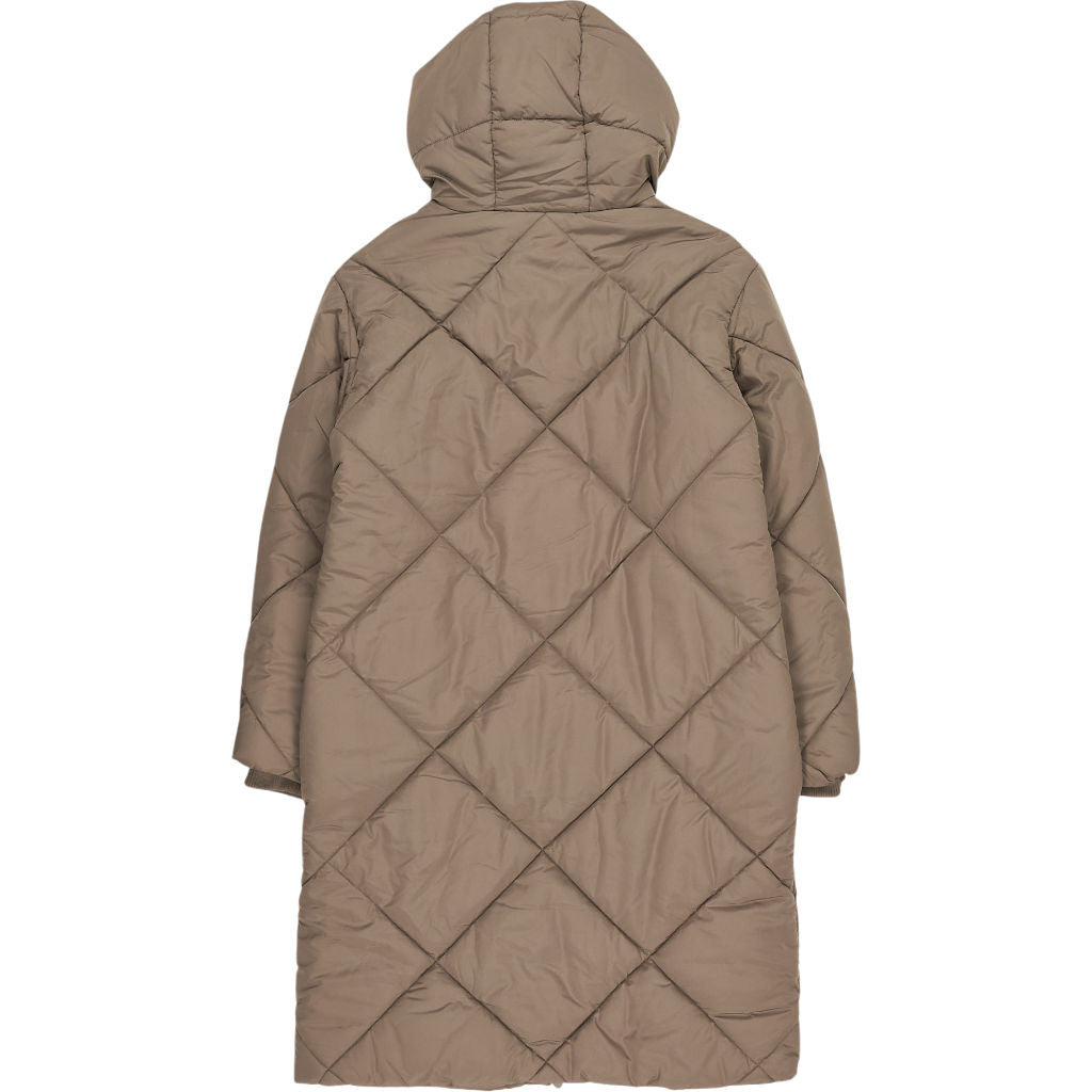 M&S Mocha Quilted Hooded Coat