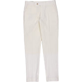 Moss Bros White Seersucker Trousers