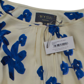 Wyse Cream Blue Floral Dress