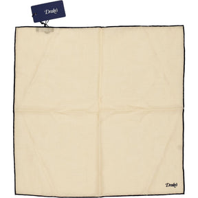 Drake's Cream Wool Silk Pocket Square