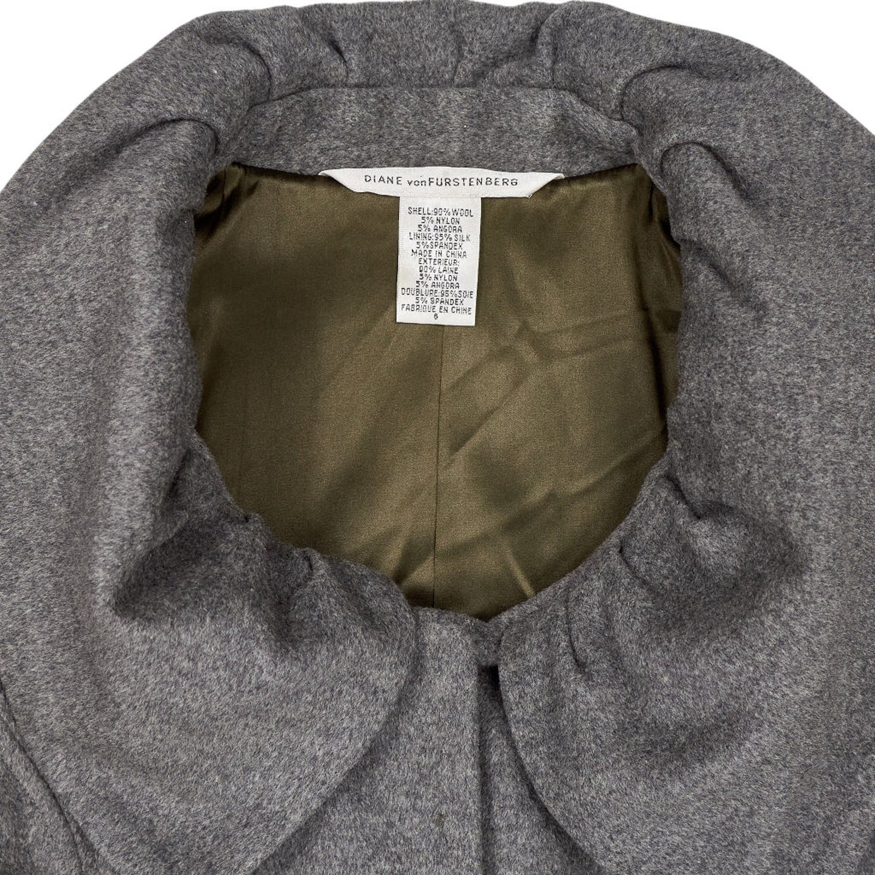 Diane von Furstenberg Grey Wool Blend Coat