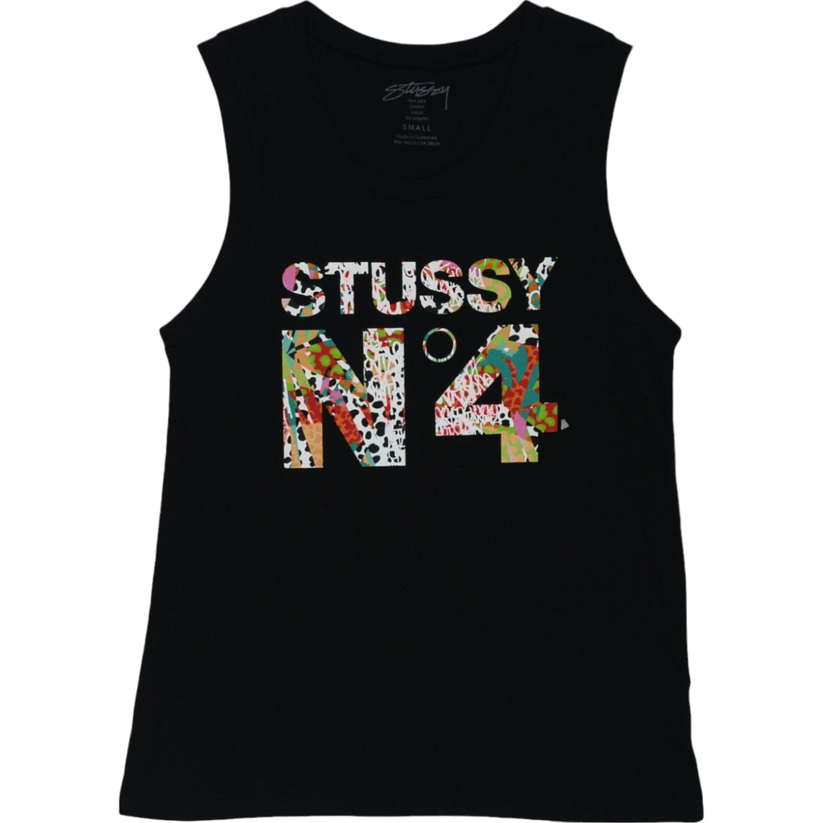 Stussy Black Cotton No4 Tank Top