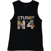 Stussy Black Cotton No4 Tank Top