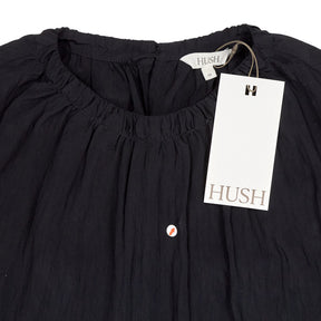 Hush Black Gathered Crew Neck Top