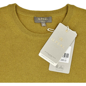 N. Peal Chartreuse Round Neck Cashmere Sweater