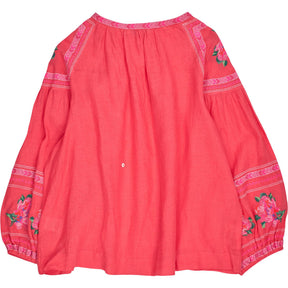NRBY Pink Embroidered Linen Blouse