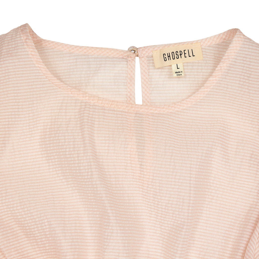 Ghospell Nude Striped Blouse