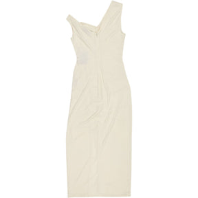 Self-Portrait Ivory Asymmetric Midi Dress