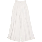 NRBY White Cotton Wide Leg Trousers