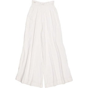 NRBY White Cotton Wide Leg Trousers