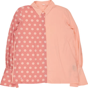 Mother of Pearl Polka Dot Silk Blouse