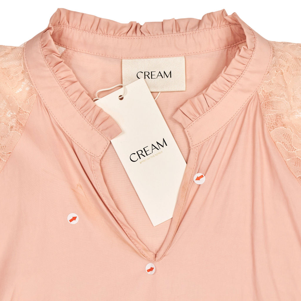 Cream Pink Lace Blouse