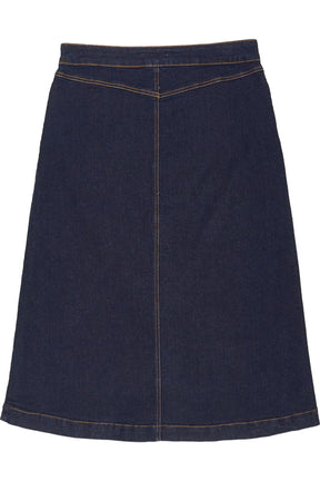 Baukjen Blue Denim Button-Down Midi Skirt