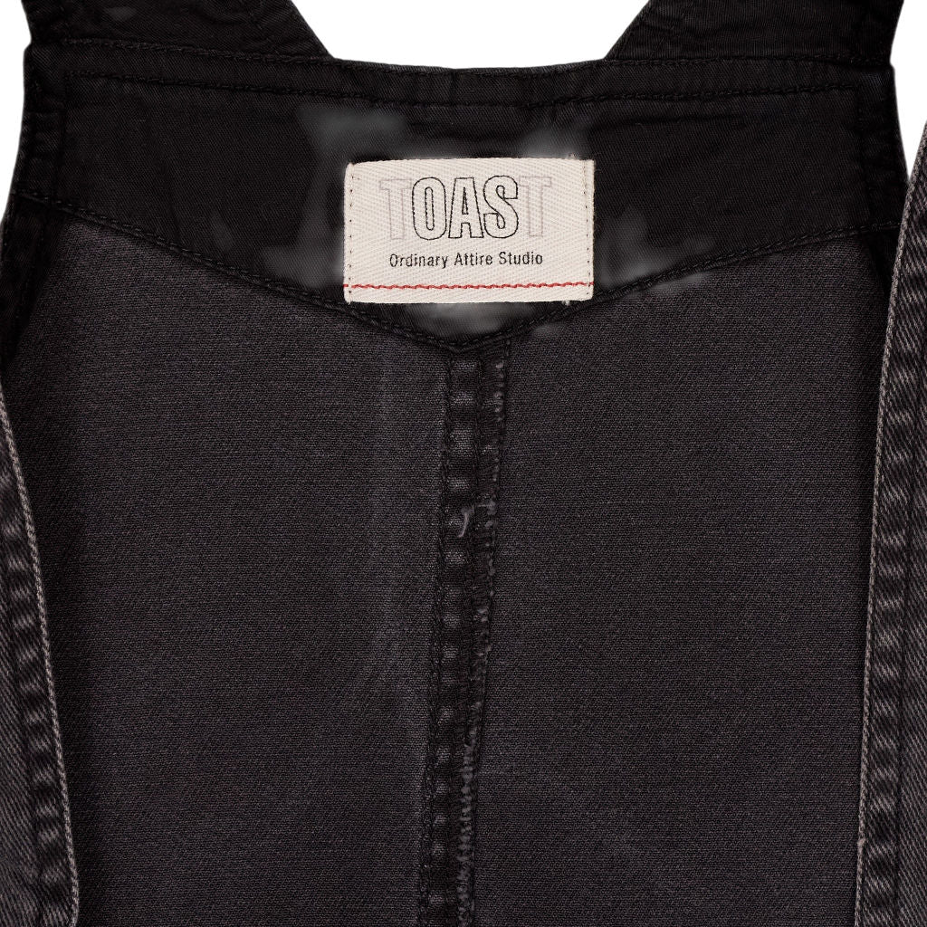 Toast Black Cotton Pinafore Dress