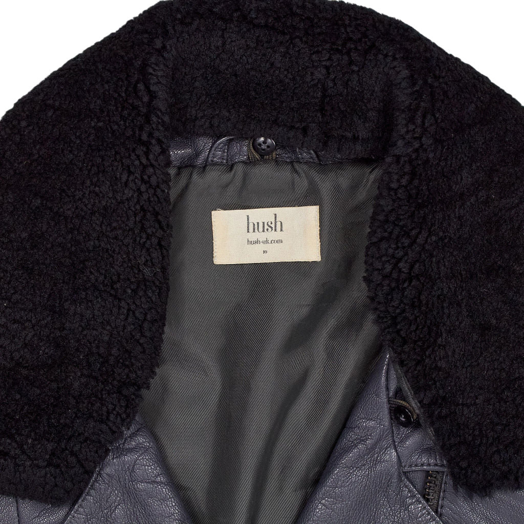 Hush Grey Leather Biker Jacket