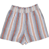 Wyse Striped Angeline Shorts Tan Blue