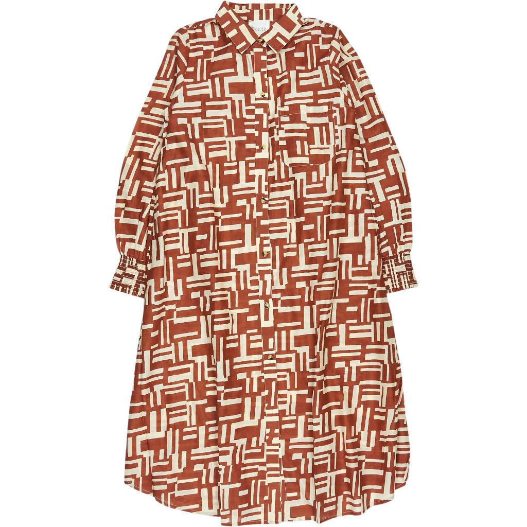 Bonte Brown Geometric Pattern Dove Dress