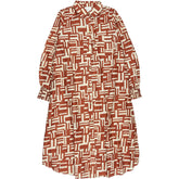 Bonte Brown Geometric Pattern Dove Dress