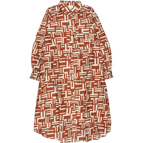 Bonte Brown Geometric Pattern Dove Dress