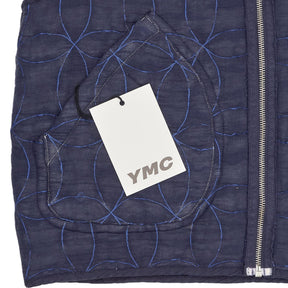 YMC Blue Floral Quilted Vest XS