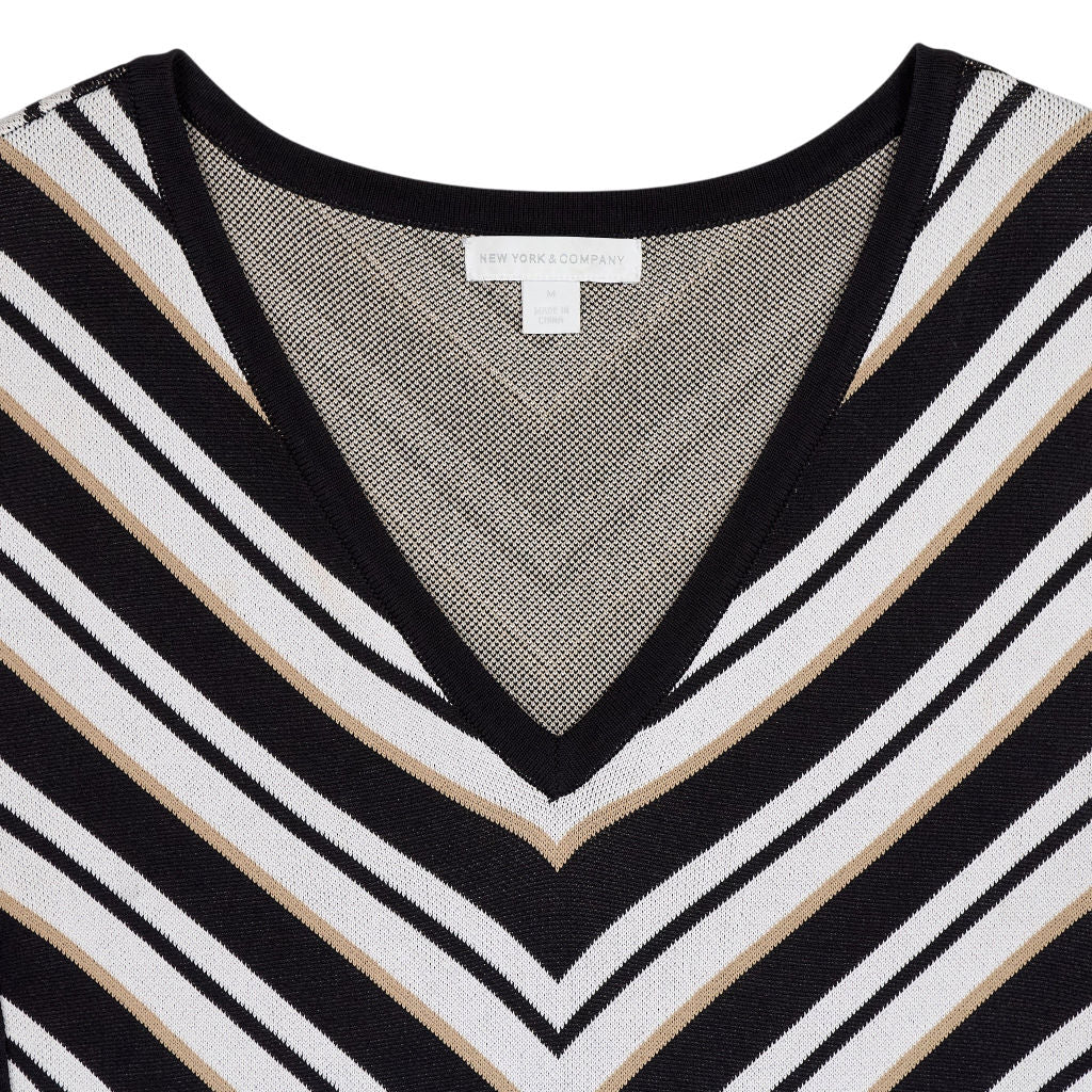 New York & Company Striped Knit Dress