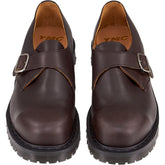 YMC Brown Leather Monk Strap Shoes