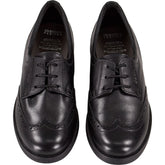 Geox Black Leather Brogue Shoes