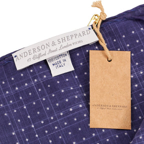 Anderson & Sheppard Navy Spotted Pocket Square