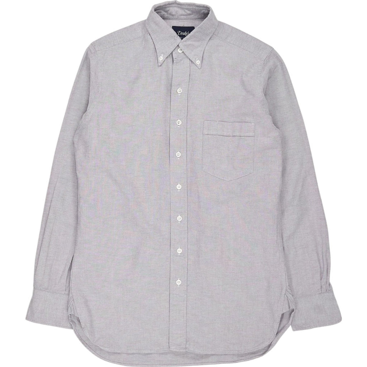 Drake's Grey Oxford Button Down Shirt 15.5