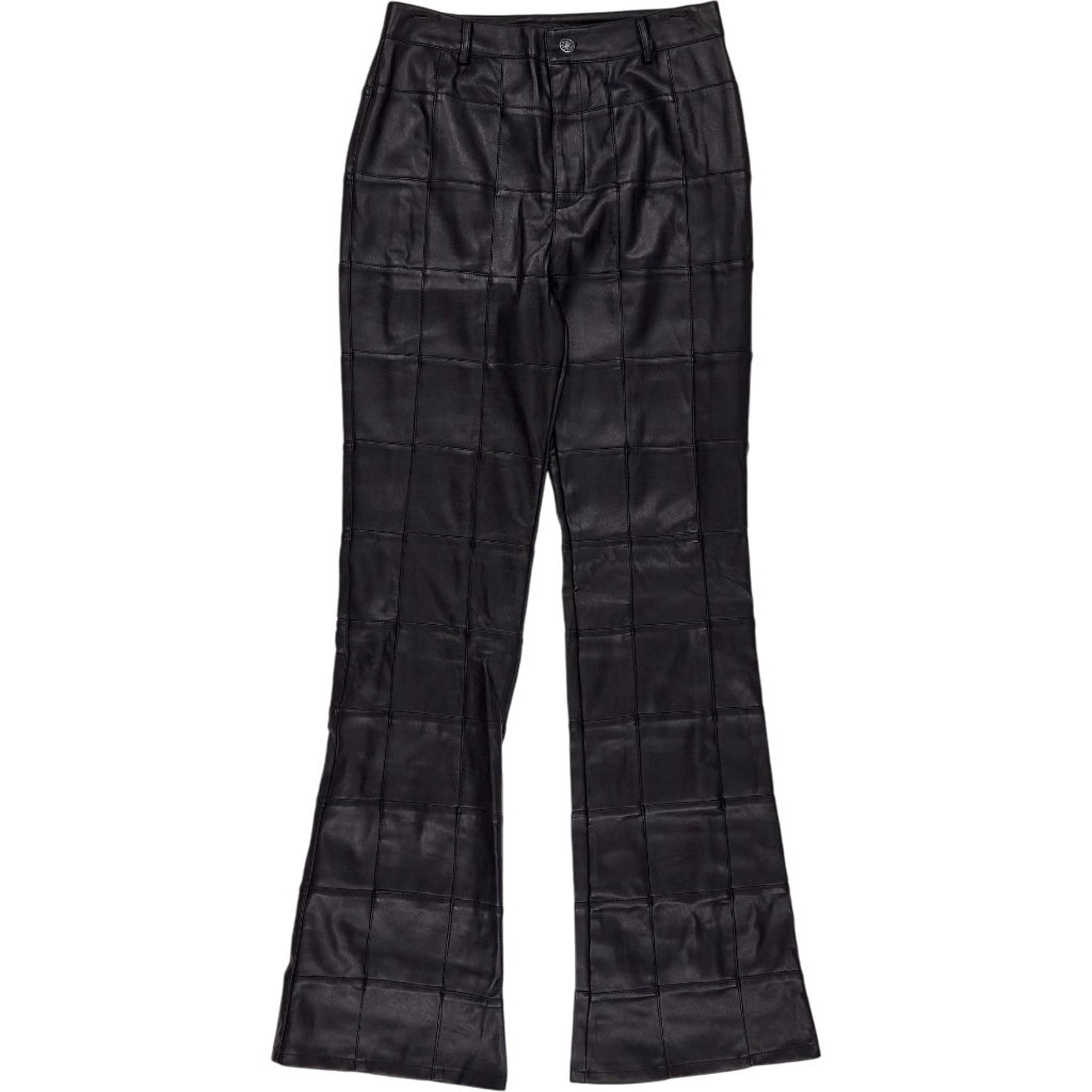 Motel Black Zolo PU Patchwork Trousers