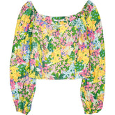Omnes Floral Print Cropped Blouse