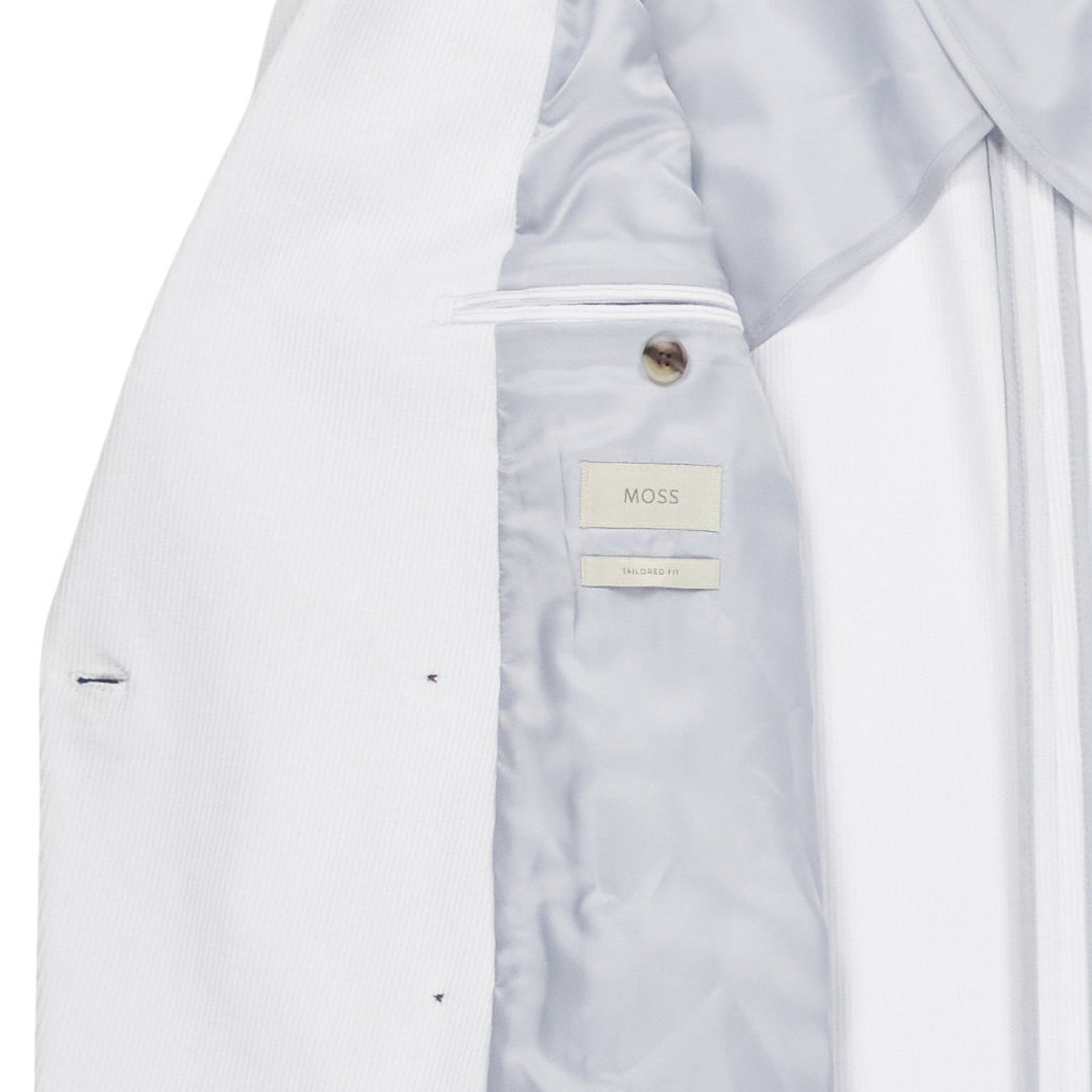 Moss White Double Breasted Corduroy Suit 40R/34R