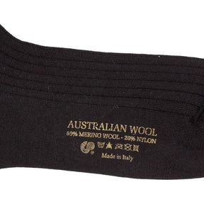 Drake's Black Merino Wool Socks