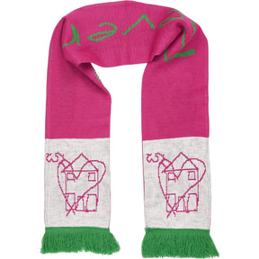 Revere Pink Green Patterned Scarf