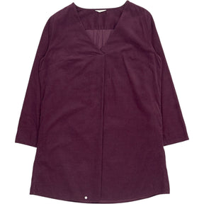Hush Plum V-Neck Corduroy Tunic