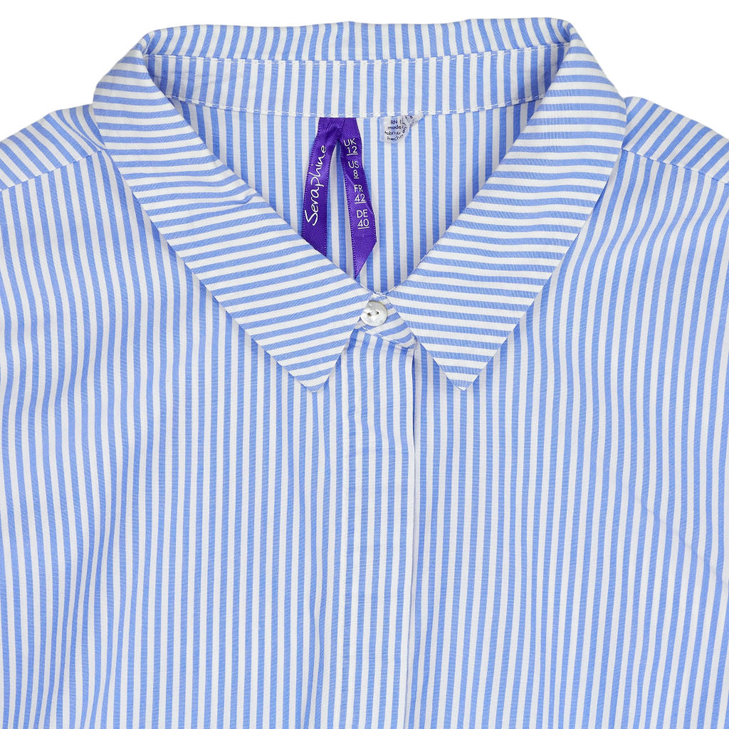 Seraphine Blue Striped Maternity Shirt