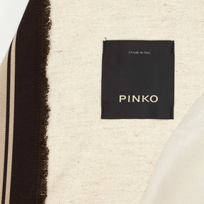Pinko Cream Linen-Blend Belted Coat