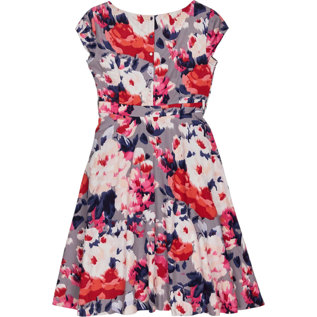 Monsoon Grey Multi Floral Print Dress