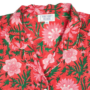 Pink City Prints Red Floral Shirt