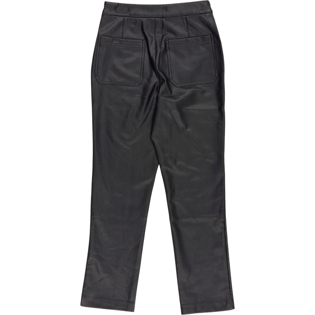 WYSE Black Lyra Slim Leg Faux Leather Trousers