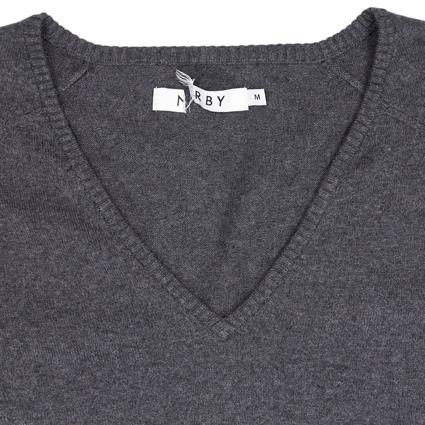 NRBY Grey V-Neck Batwing  Sweater