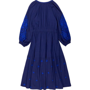 NRBY Blue Cotton Embroidered Dress