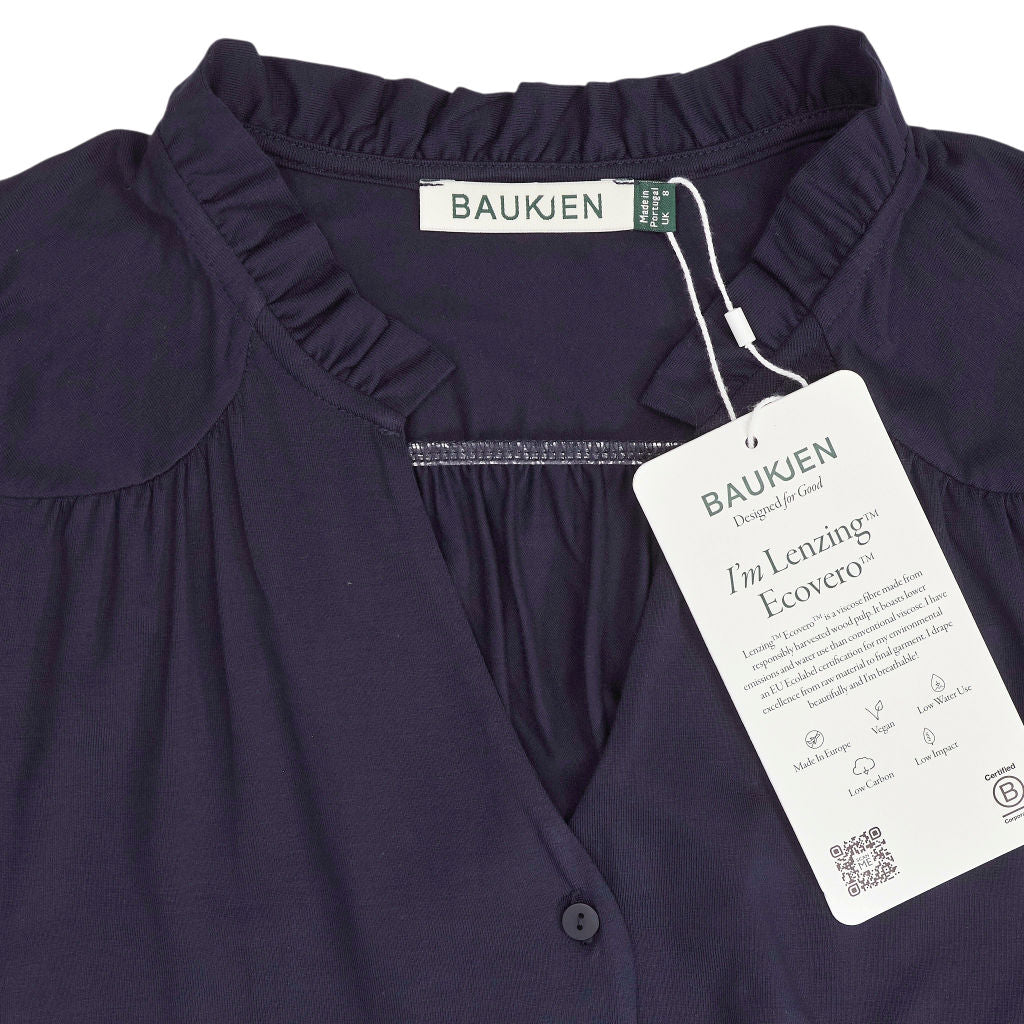 Baukjen Navy Noa Short Sleeve Blouse