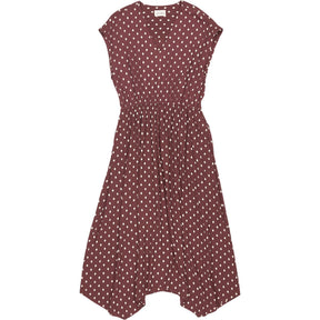 Hush Burgundy Polka Dot Midi Dress