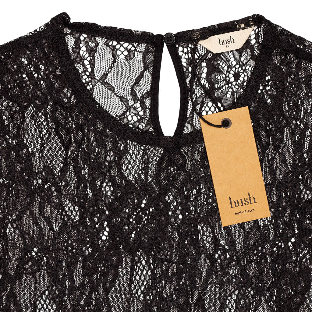 Hush Black Devlin Lace Long Sleeve Top