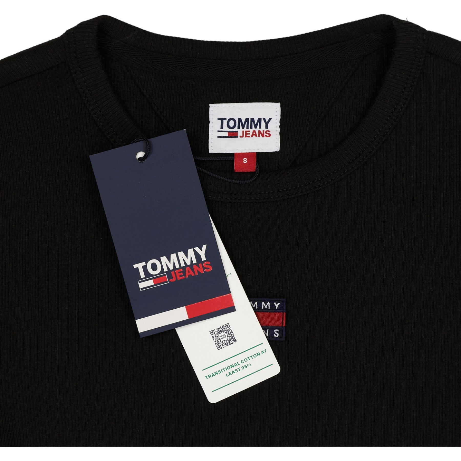 Tommy Black Rib Fitted T-Shirt