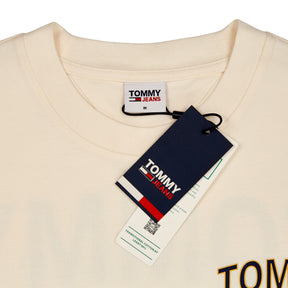 Tommy Jeans Cream Heritage Logo T Shirt