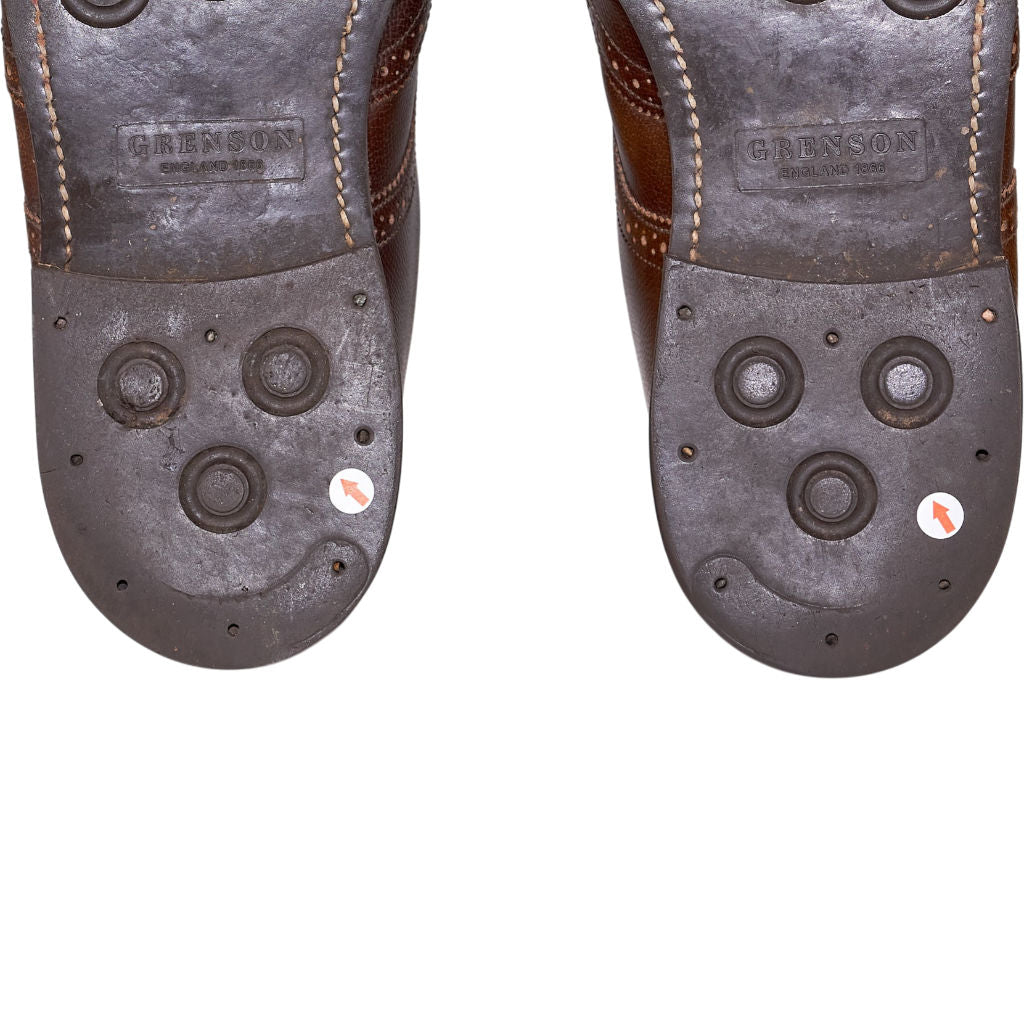 Grenson Brown Leather Brogue Boots