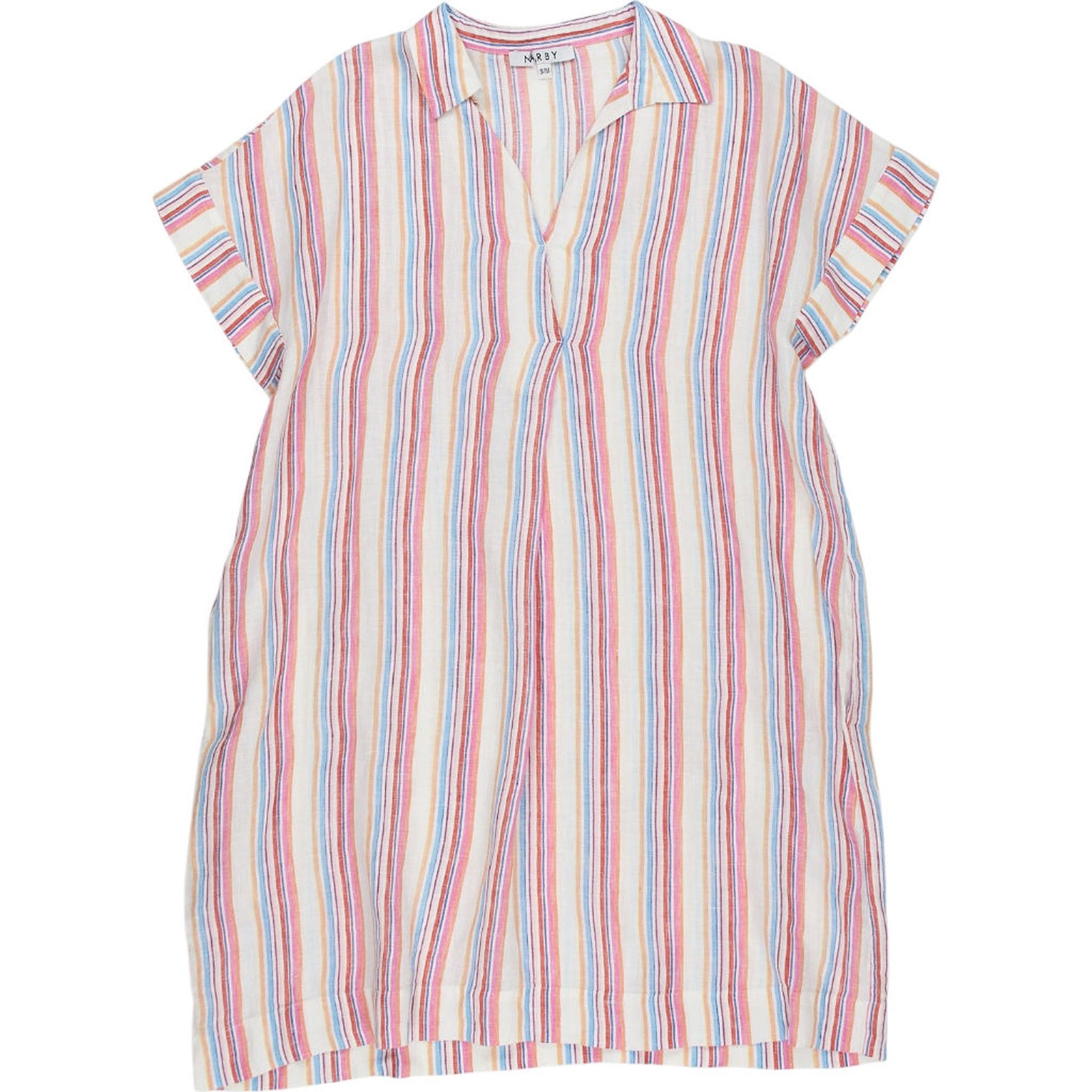 NRBY Multicolour Striped Linen Shirt Dress